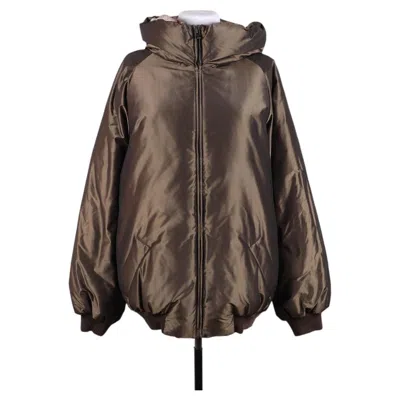 Pre-owned Hermes Hermès Puffer Down Jacket (silk Content) — Size 38 In Black