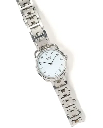 Pre-owned Hermes Hermès Pullman 25mm Ca 2010 Watch In Silver