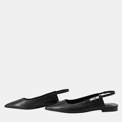 Pre-owned Hermes Pumps Lovely Blackh252121z Leather Size 37