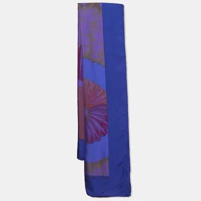 Pre-owned Hermes Hermès Purple Brazilian Surteint Dip Dye Silk Shawl