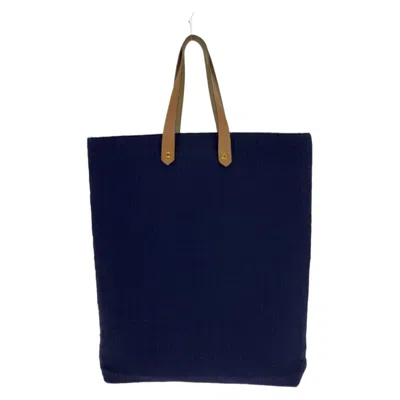 Pre-owned Hermes Purple Canvas Leather Handbag Tote Bag ()