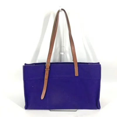 Pre-owned Hermes Purple Canvas Shoulder Bag Tote Bag ()