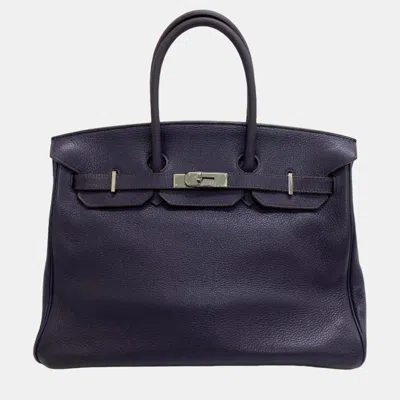 Pre-owned Hermes Purple Cassis M Birkin 35 Ladies Z0005508 Handbag