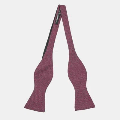 Pre-owned Hermes Hermès Purple Dual Tone Jacquard Self Tie Bow Tie