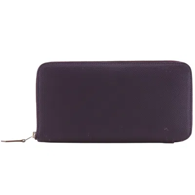 Pre-owned Hermes Purple Epsom Leather Coin Purse/coin Case ()
