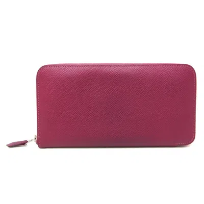 Pre-owned Hermes Purple Epsom Leather Long Wallet (bi-fold) ()