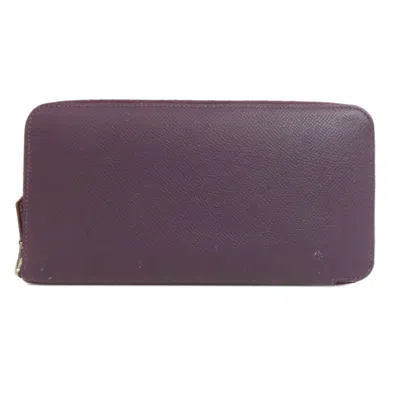 Pre-owned Hermes Purple Epsom Leather Long Wallet (bi-fold) ()