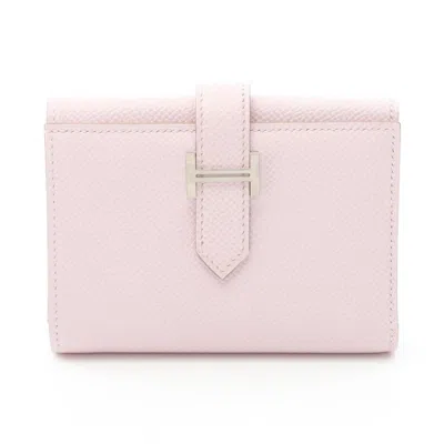 Pre-owned Hermes Purple Epsom Leather Wallet (tri-fold) ()