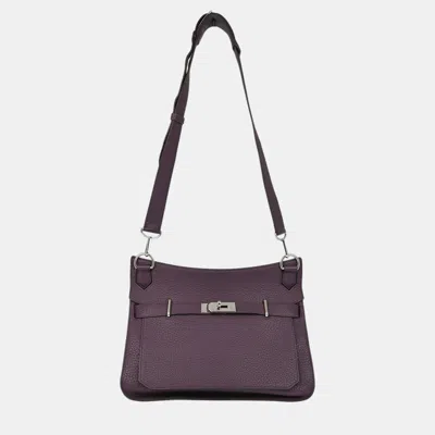 Pre-owned Hermes Purple Fjord Jypsiere 34 Shoulder Bag
