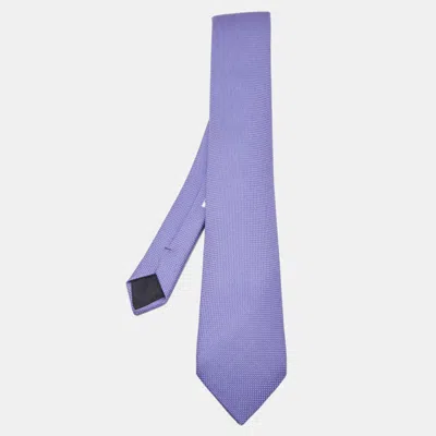Pre-owned Hermes Hermès Purple Jacquard Silk Saint-honore Tie