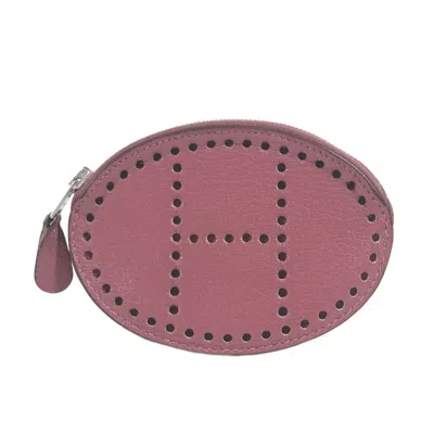 Pre-owned Hermes Purple Leather Coin Purse/coin Case ()