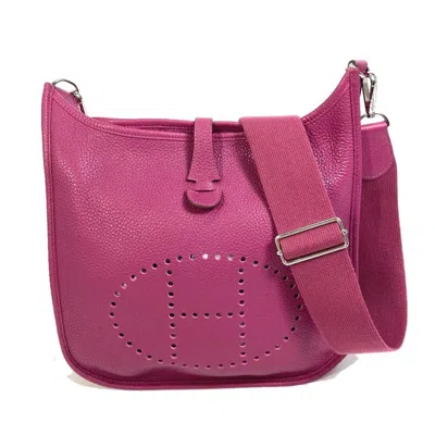 Pre-owned Hermes Purple Leather Shoulder Bag ()