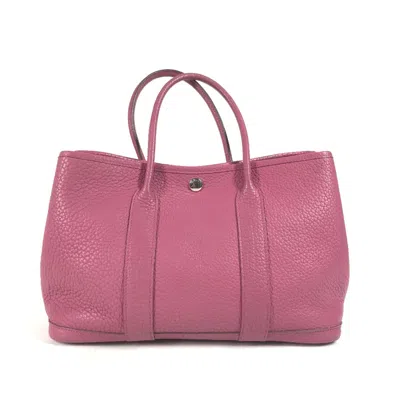 Pre-owned Hermes Purple Leather Tote Bag ()