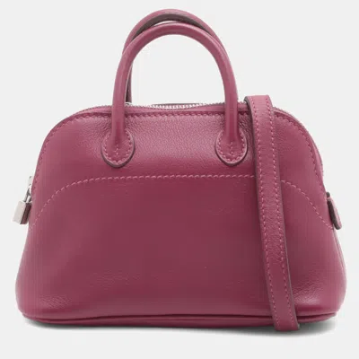 Pre-owned Hermes Purple Micro Mini Evercolor Bolide 1923