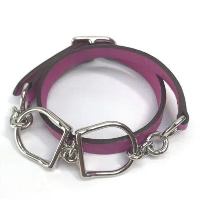 Pre-owned Hermes Purple Swift Leather Charm Bracelet ()