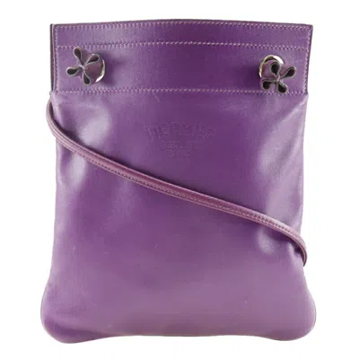Pre-owned Hermes Purple Swift Leather Shoulder Bag ()