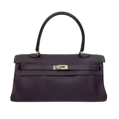 Pre-owned Hermes Purple Taurillon Clemence Leather Handbag Tote Bag ()