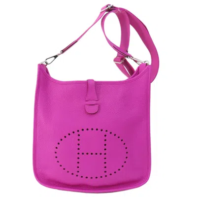 Pre-owned Hermes Purple Taurillon Clemence Leather Shoulder Bag ()