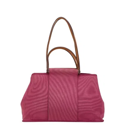 Pre-owned Hermes Purple Toile Officier Leather Tote Bag ()