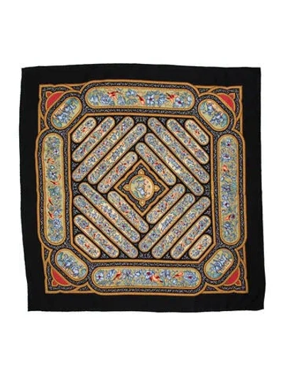 Pre-owned Hermes Qalamdan Silk Scarf In Multi