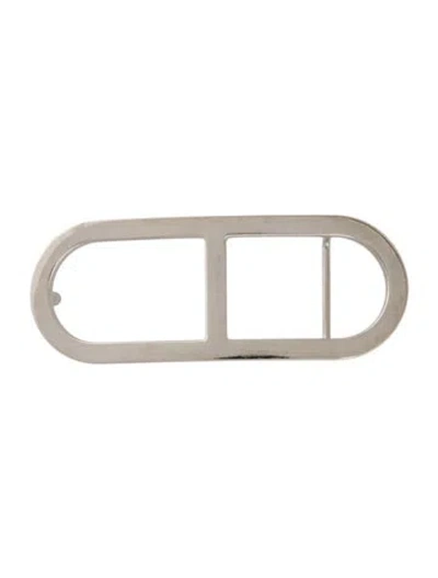 Pre-owned Hermes Queen 24mm Belt Buckle In Silver