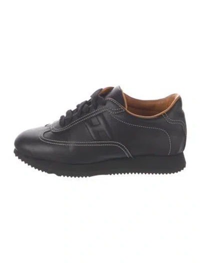 Pre-owned Hermes Quick Athletic Sneakers In Black
