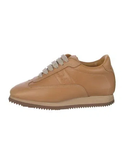 Pre-owned Hermes Quick Athletic Sneakers In Brown