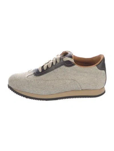Pre-owned Hermes Quick Athletic Sneakers In Neutrals