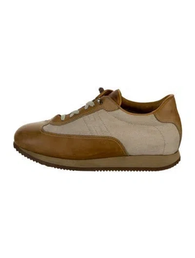 Pre-owned Hermes Quick Sneakers In Brown
