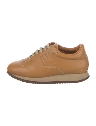 Pre-owned Hermes Quick Sneakers In Brown