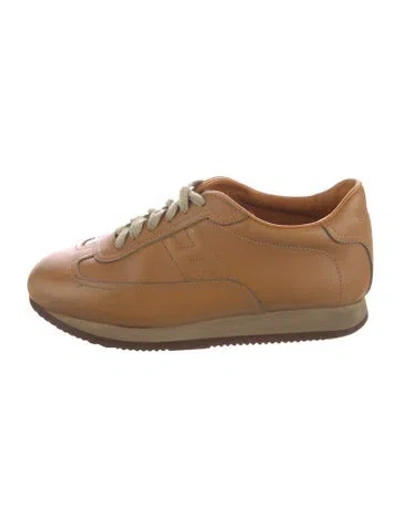 Pre-owned Hermes Quick Sneakers In Brown