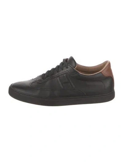 Pre-owned Hermes Quicker Sneakers In Black