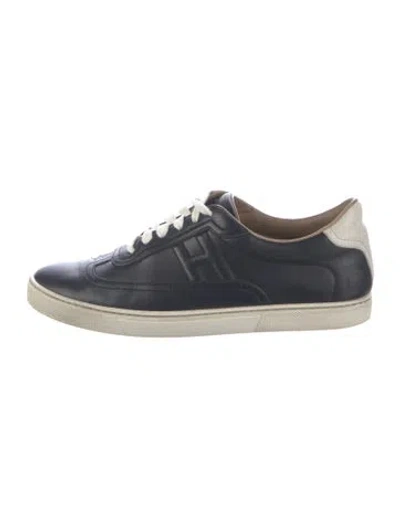 Pre-owned Hermes Quicker Sneakers In Blue