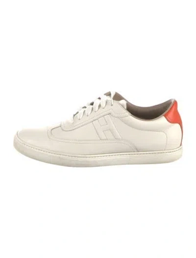 Pre-owned Hermes Quicker Sneakers In Neutrals