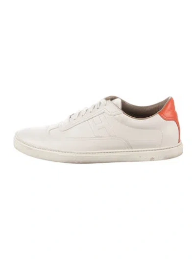 Pre-owned Hermes Quicker Sneakers In White