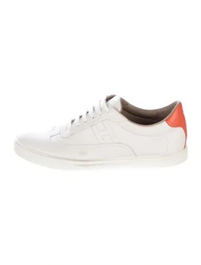 Pre-owned Hermes Quicker Sneakers In White