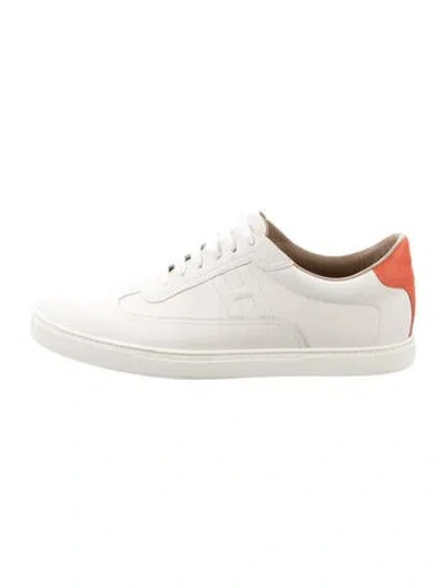 Pre-owned Hermes Quicker Sneakers In White