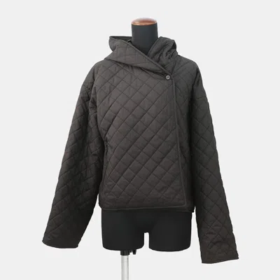 Pre-owned Hermes Quilted Short Jacket Size 38 Black Polyester