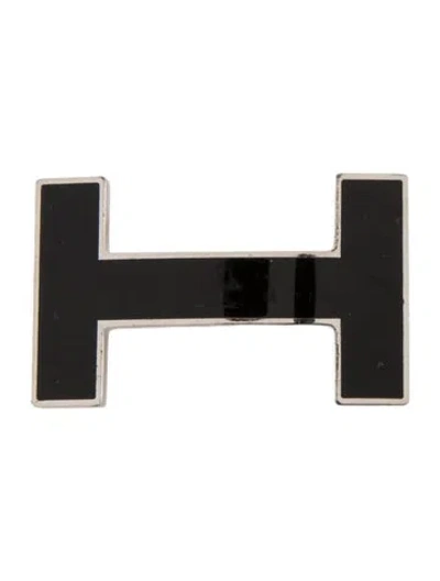 Pre-owned Hermes Quizz H Belt Buckle In Black