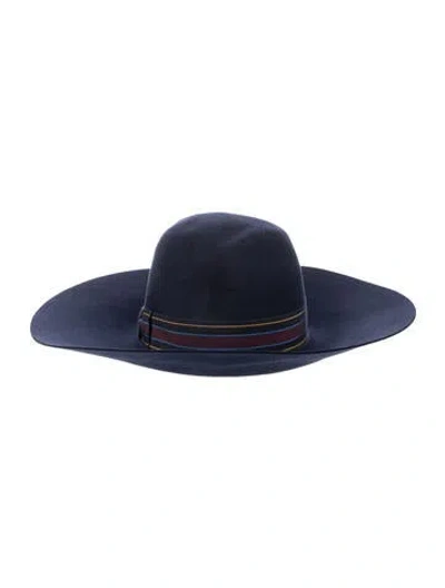 Pre-owned Hermes Rabbit Felt Clou De Selle Hat In Blue