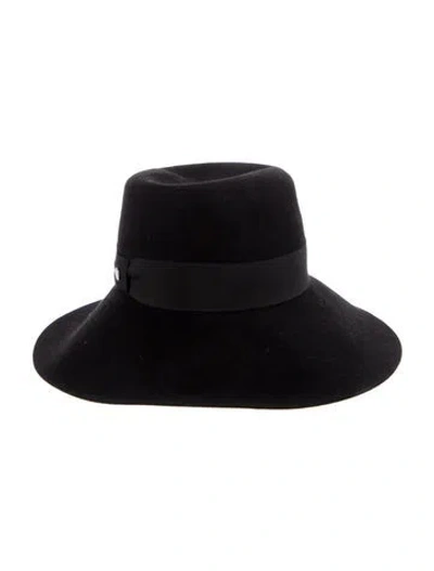 Pre-owned Hermes Rabbit Felt Farrah Hat In Black
