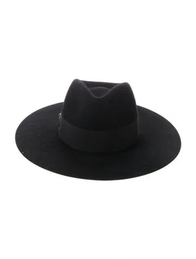 Pre-owned Hermes Rabbit Felt Farrah Pop H Hat In Black