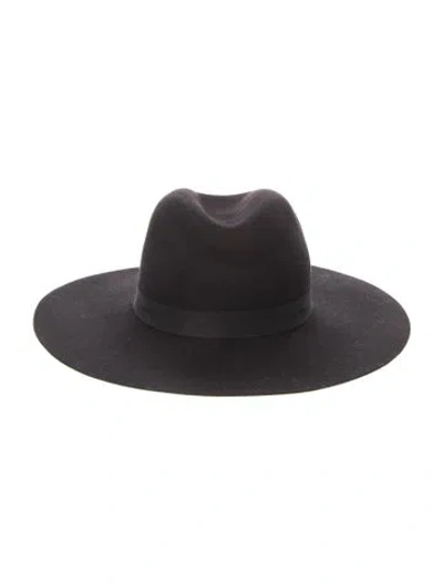 Pre-owned Hermes Rabbit Felt Fedora In Black