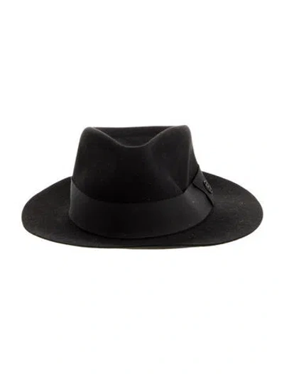 Pre-owned Hermes Rabbit Felt Fedora In Black
