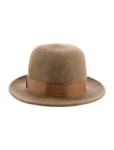 Pre-owned Hermes Rabbit Felt Fedora In Neutral
