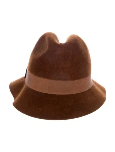 Pre-owned Hermes Rabbit Felt Hat In Brown