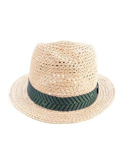 Pre-owned Hermes Raffia Enzo Hat In Neutrals