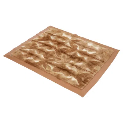 Pre-owned Hermes Rare Hermès Paris Guanaco Fur And Wool Blanket, C 1980s France, Signed In Brown
