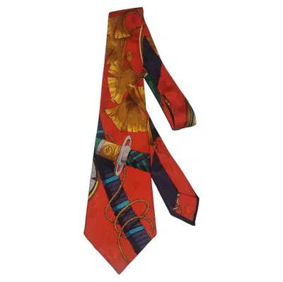 Pre-owned Hermes Rare Hermès Spades Tie In Red