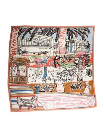 Pre-owned Hermes Rayures D'ete Cashmere Shawl In Neutral